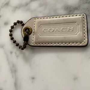 Coach White Leather Hang Tag
